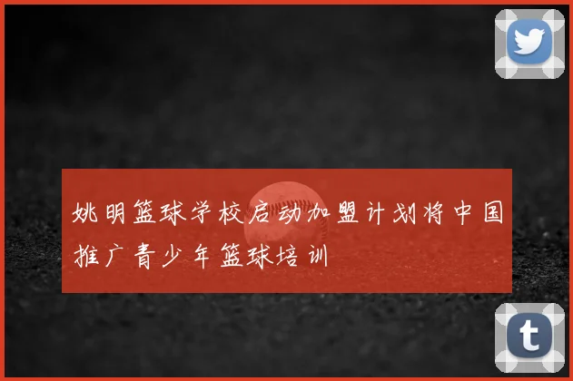 姚明篮球学校启动加盟计划将中国推广青少年篮球培训